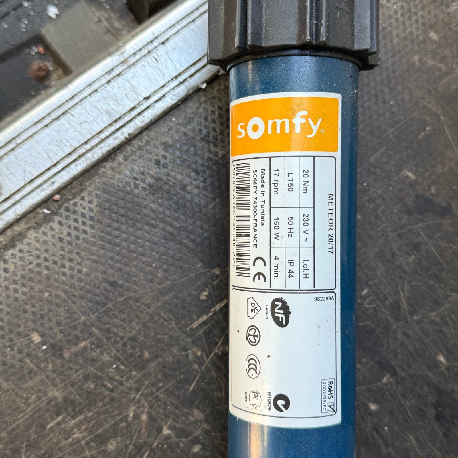 Somfy Buismoter 20 nm, Doe-het-zelf en Verbouw, Gebruikt, Wit, Ophalen of Verzenden, Minder dan 100 cm