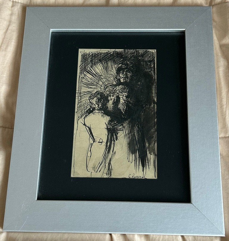 Pentekening Cornelis Koppenol (1865-1946), Antiek en Kunst, Kunst | Schilderijen | Klassiek, Ophalen of Verzenden