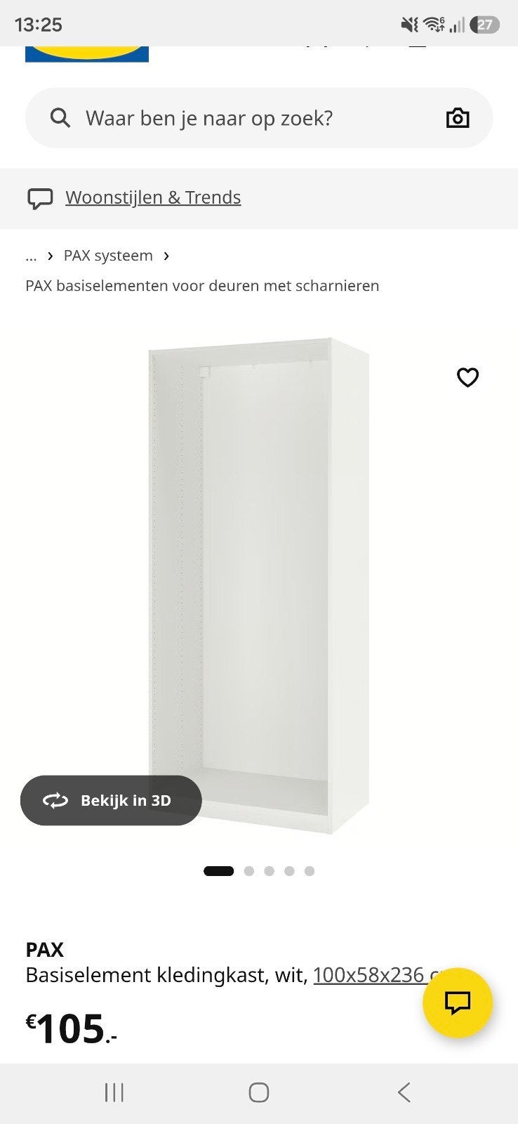 Nieuwe IKEA Pax kast 100x58x236 cm (zonder deuren), Ophalen of Verzenden