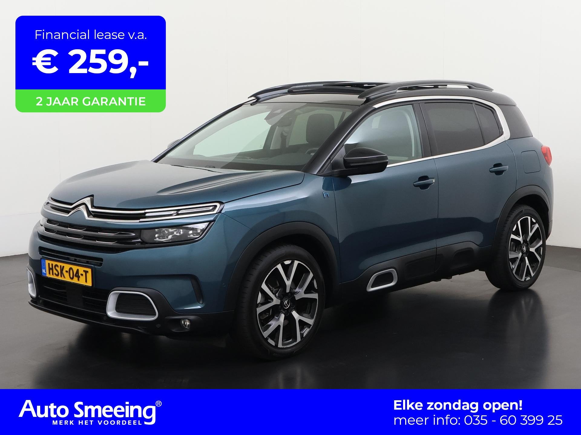 Citroen C5 Aircross 1.6 Plug-in Hybrid 225 Shine | Panoramad, Auto's, Citroën, Gebruikt, Euro 6, 4 cilinders, Leder en Stof