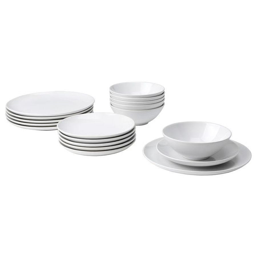 IKEA GODMIDDAG Servies 18-delig, wit, Ophalen, IKEA, Zo goed als nieuw, Modern