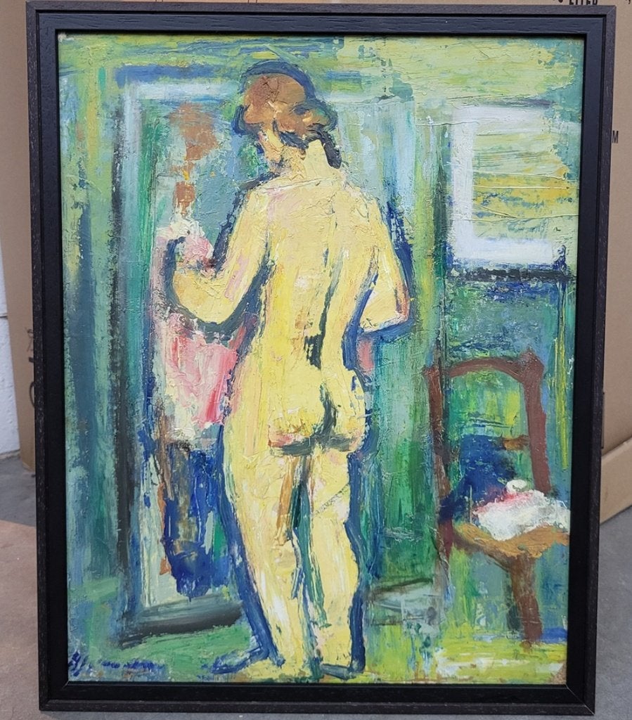 Karel Jan VAN DEN HEUVEL, het ochtendritueel, Antiek en Kunst, Paneel, Portret of Personen, Expressionistisch, Ophalen of Verzenden