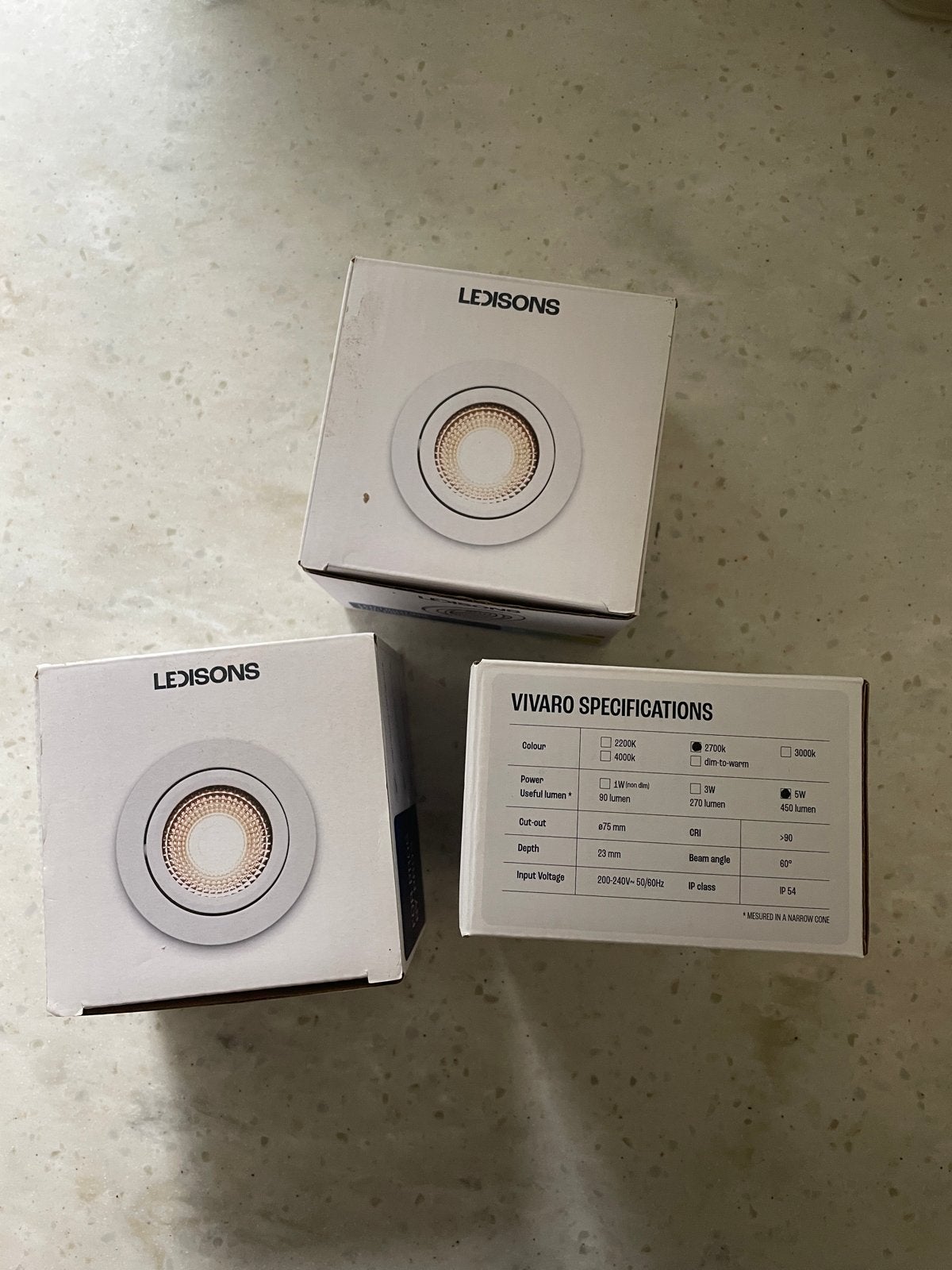 Inbouwspots wit 5W / 2700k nieuw, Huis en Inrichting, Ophalen of Verzenden, Nieuw