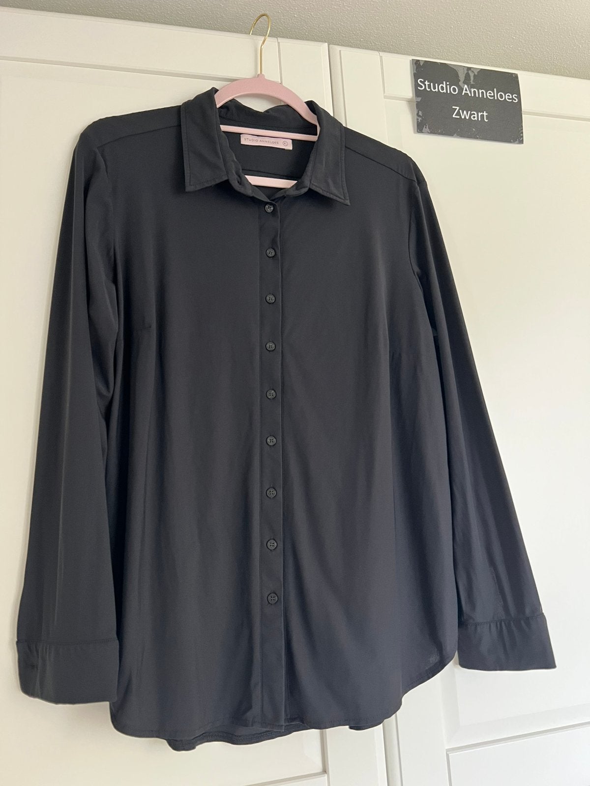 Studio anneloes poppy blouse XL zwart travelstof, Zwart, Maat 46/48 (XL) of groter, Ophalen of Verzenden, Zo goed als nieuw
