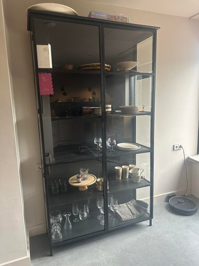 Servies kast vitrine kast buffet kast, Ophalen, Zo goed als nieuw, 25 tot 50 cm, 150 tot 200 cm