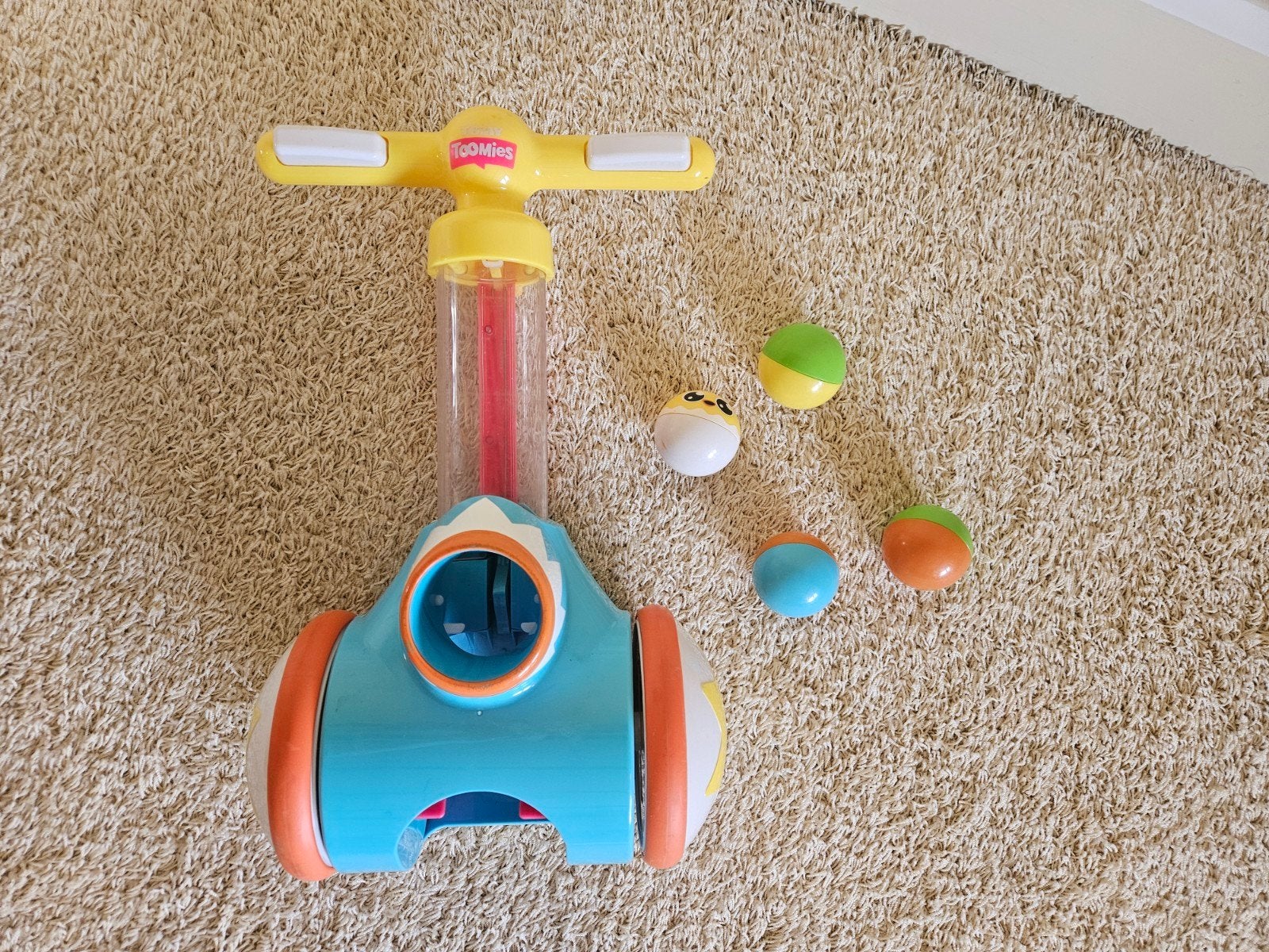 Speelgoed loopwagen met schietende ballen, Ophalen, Gebruikt