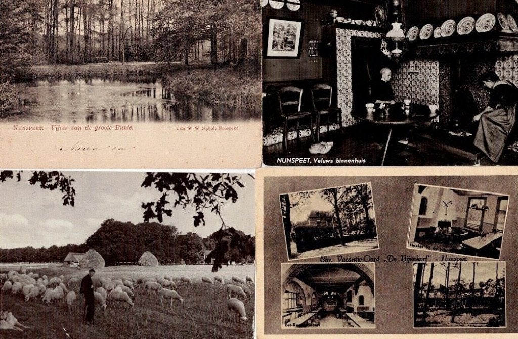 4 Oude Ansichtkaarten Nunspeet - Gelderland, Ophalen of Verzenden, 1920 tot 1940, Gelopen, Gelderland