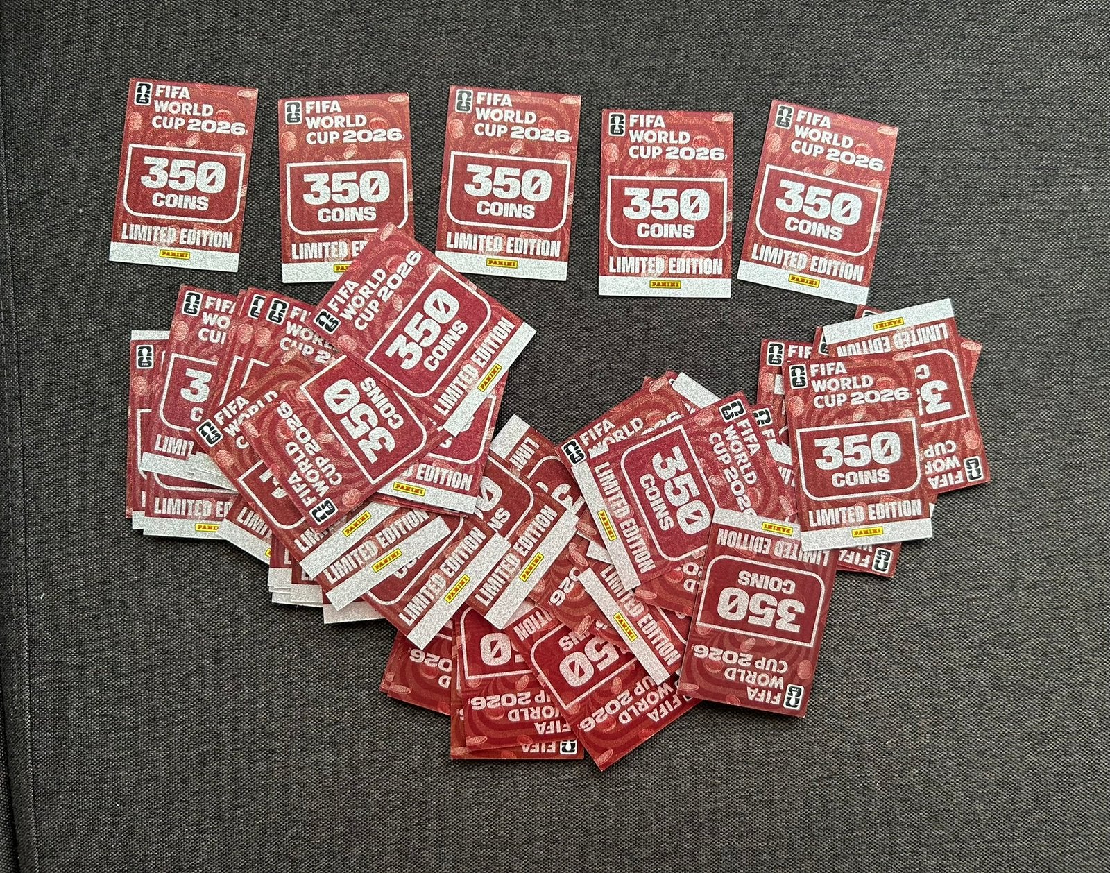 Panini fifa world cup 2026. 350 coin cards voor online spel, Ophalen of Verzenden, Nieuw, Meerdere plaatjes