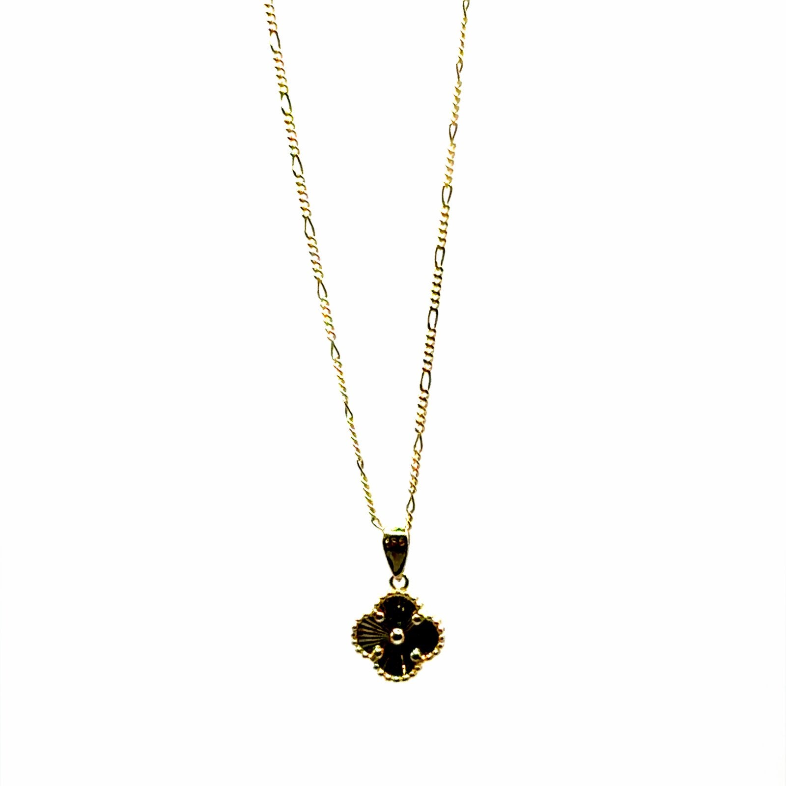 Gouden ketting met klaver hanger, Met hanger, W, Nieuw, Ophalen of Verzenden