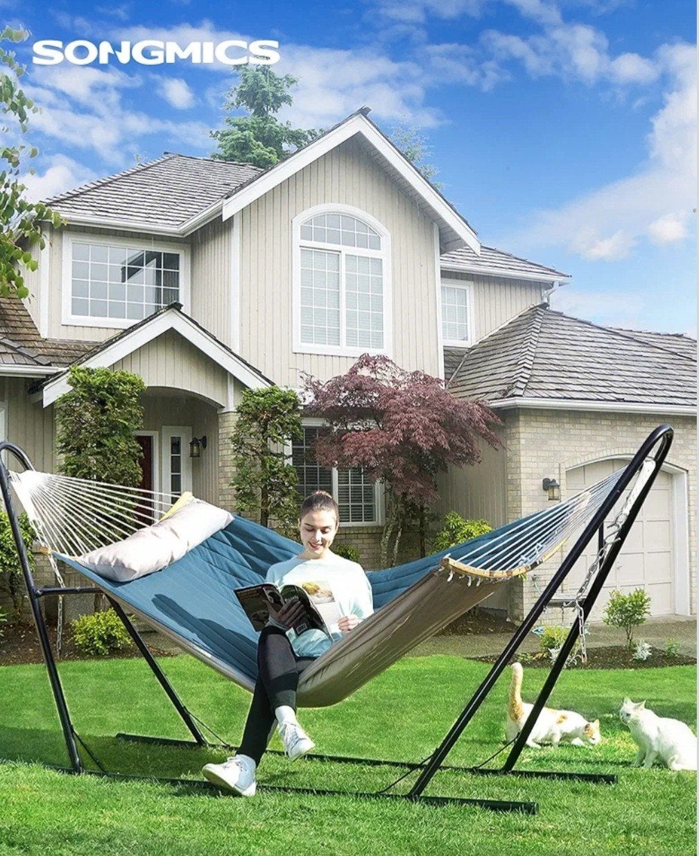 SONGMICS Hangmat voor 2 personen, Nieuw in doos!, Tuin en Terras, Ophalen of Verzenden, Nieuw