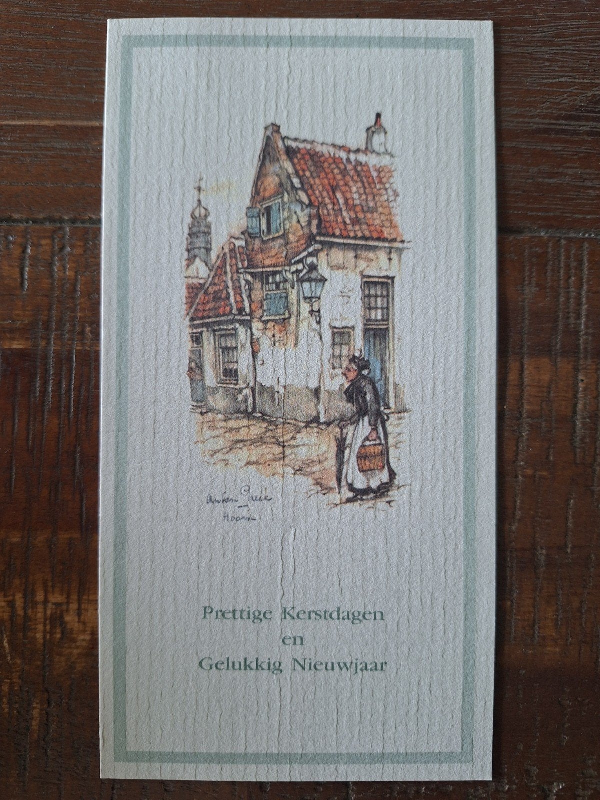 Vouwkaart Anton Pieck - Hoorn - Prettige Kerstdagen, Ophalen of Verzenden, Gelopen, Stad of Dorp
