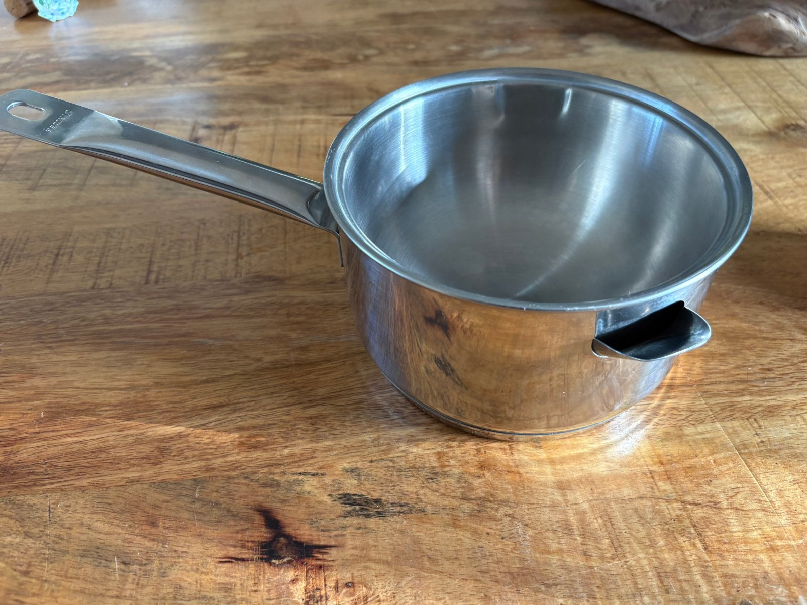 RVS au-bain-marie steelpannetje, Overige typen, Ophalen of Verzenden, Zo goed als nieuw, Rvs