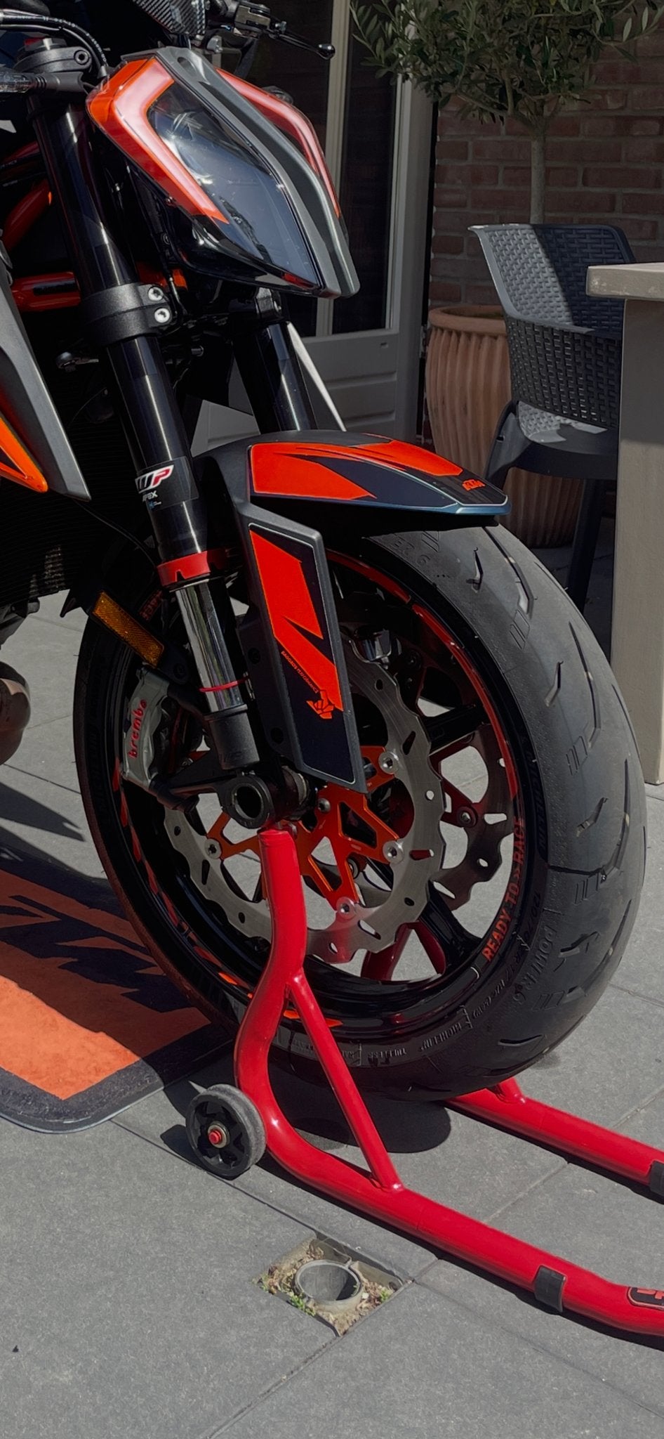Paddock stand voorzijde voor KTM Superduke 1290 R, Motoren, Ophalen, Gebruikt