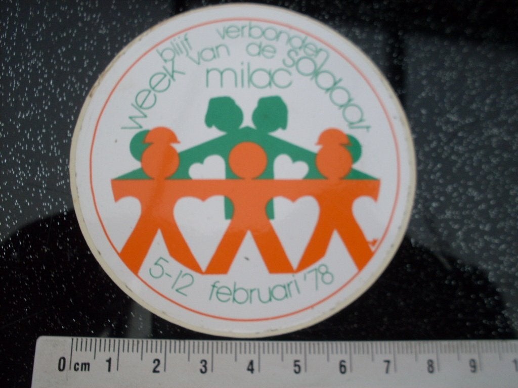 sticker week van de soldaat milac 1978 logo embleem leger, Verzenden, Zo goed als nieuw, Bedrijf of Vereniging