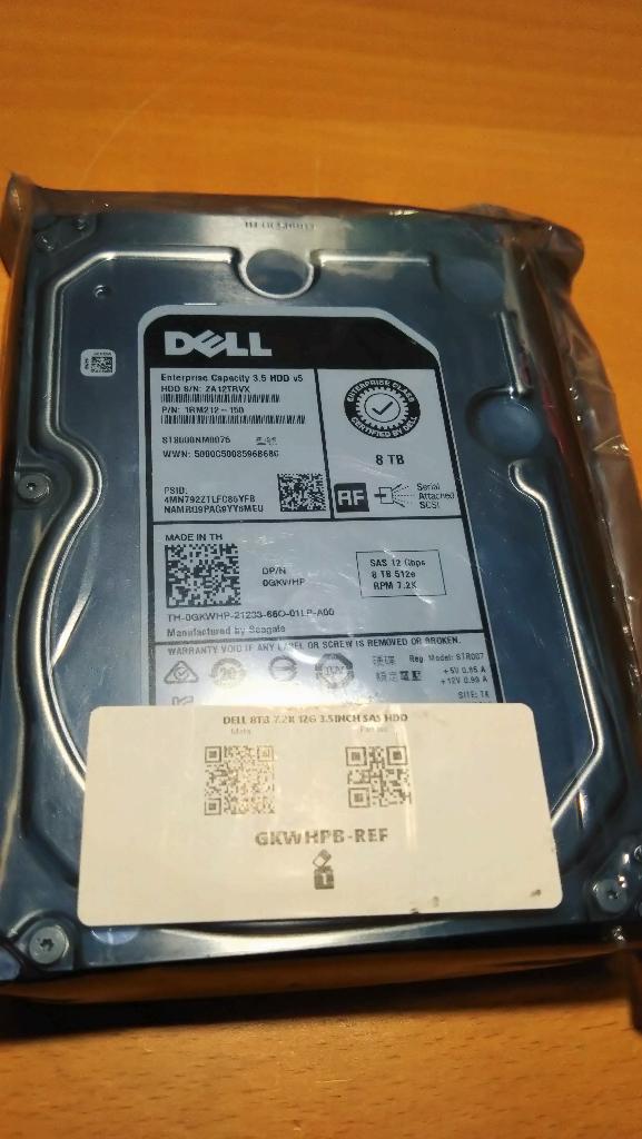 Dell Exos 7E8 8TB 512e SAS Enterprise HDD, Computers en Software, Harde schijven, Intern, SAS, Server, HDD