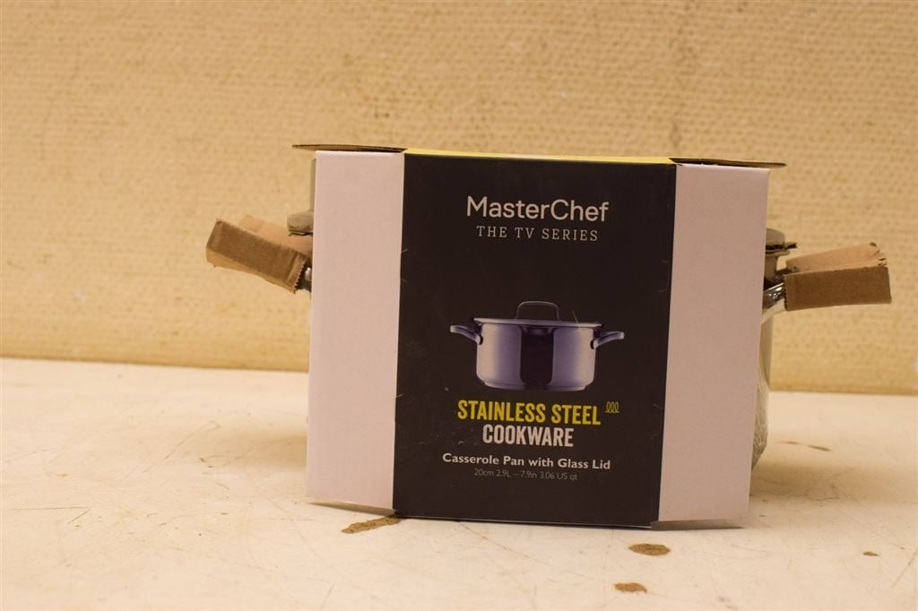 Master Chef Pan Roestvrijstalen braadpan met Glazen deksel 5, Huis en Inrichting, Ophalen of Verzenden, Gebruikt, Gietijzer