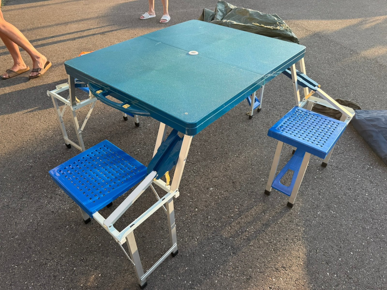 Opvouwbare picknicktafel camping, Ophalen, Gebruikt, Aluminium, Rechthoekig