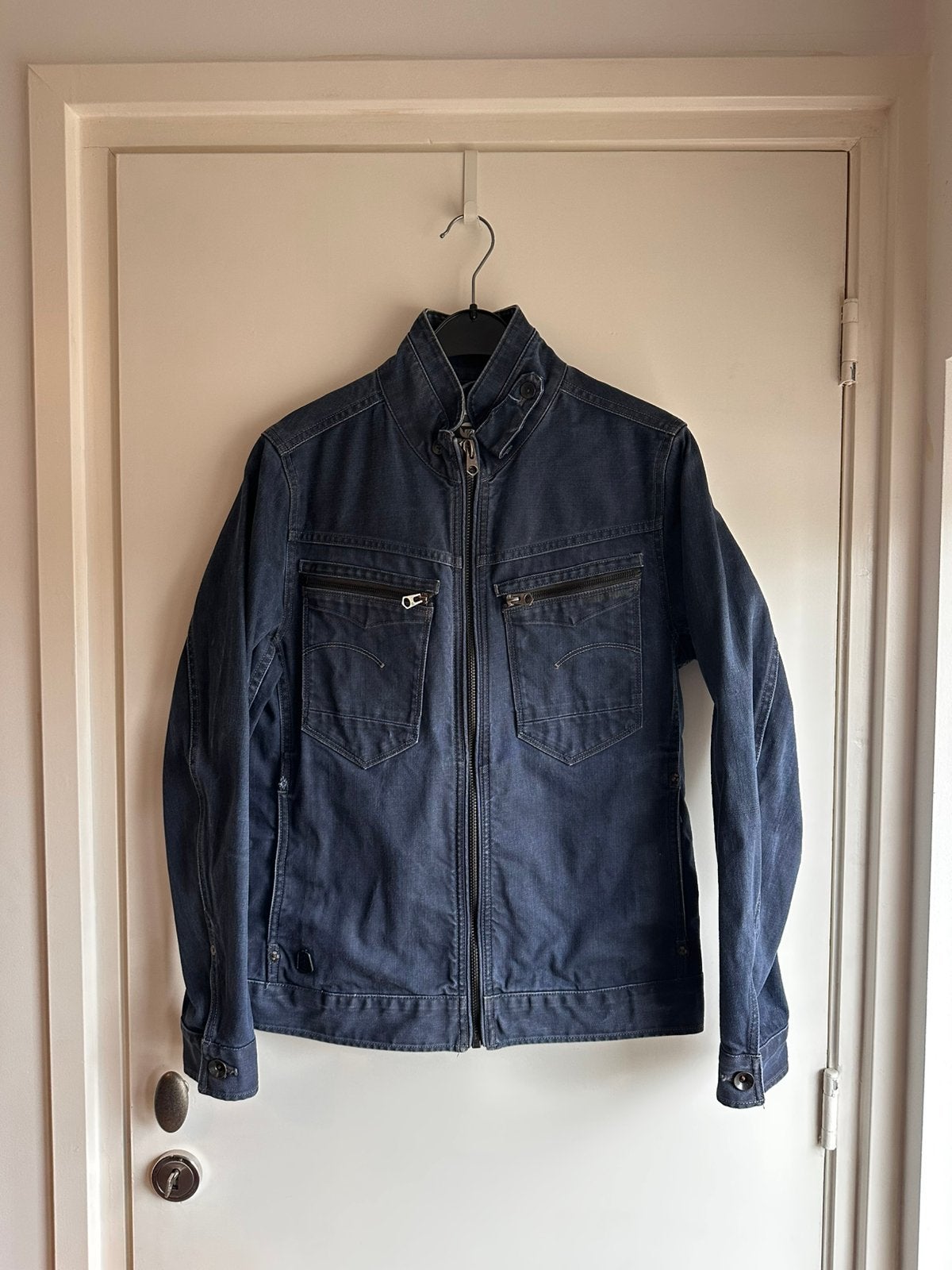 G-Star Raw New Riley Slim 3D Denim Jacket - maat L, Kleding | Heren, Ophalen of Verzenden, Zo goed als nieuw, Maat 52/54 (L), Blauw