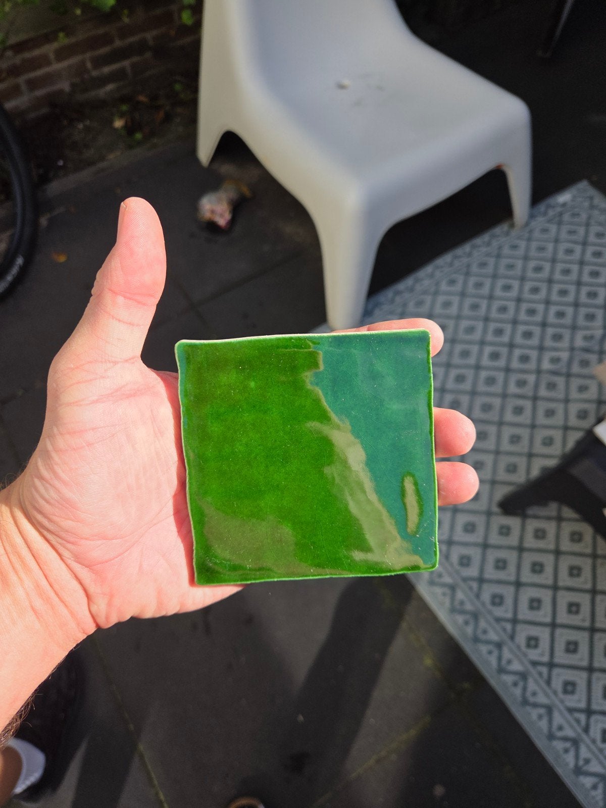 Handgemaakte tegels 10x10 Emerald green, Ophalen, Nieuw