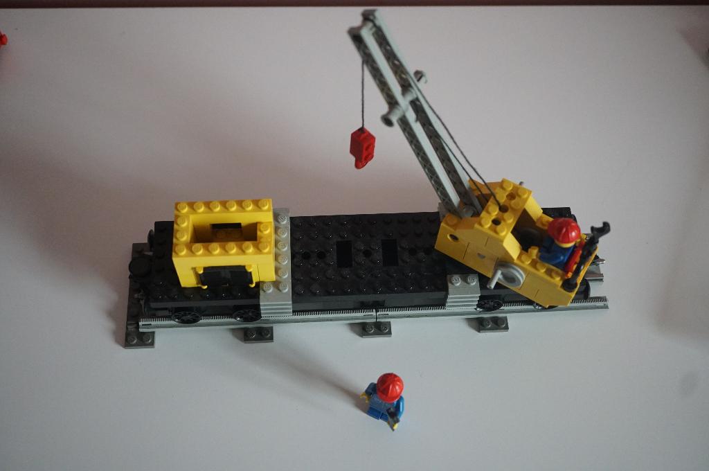 Vintage 12 volt Lego trein kraan wagon 7814, Gebruikt, Lego, Ophalen of Verzenden, Compleet