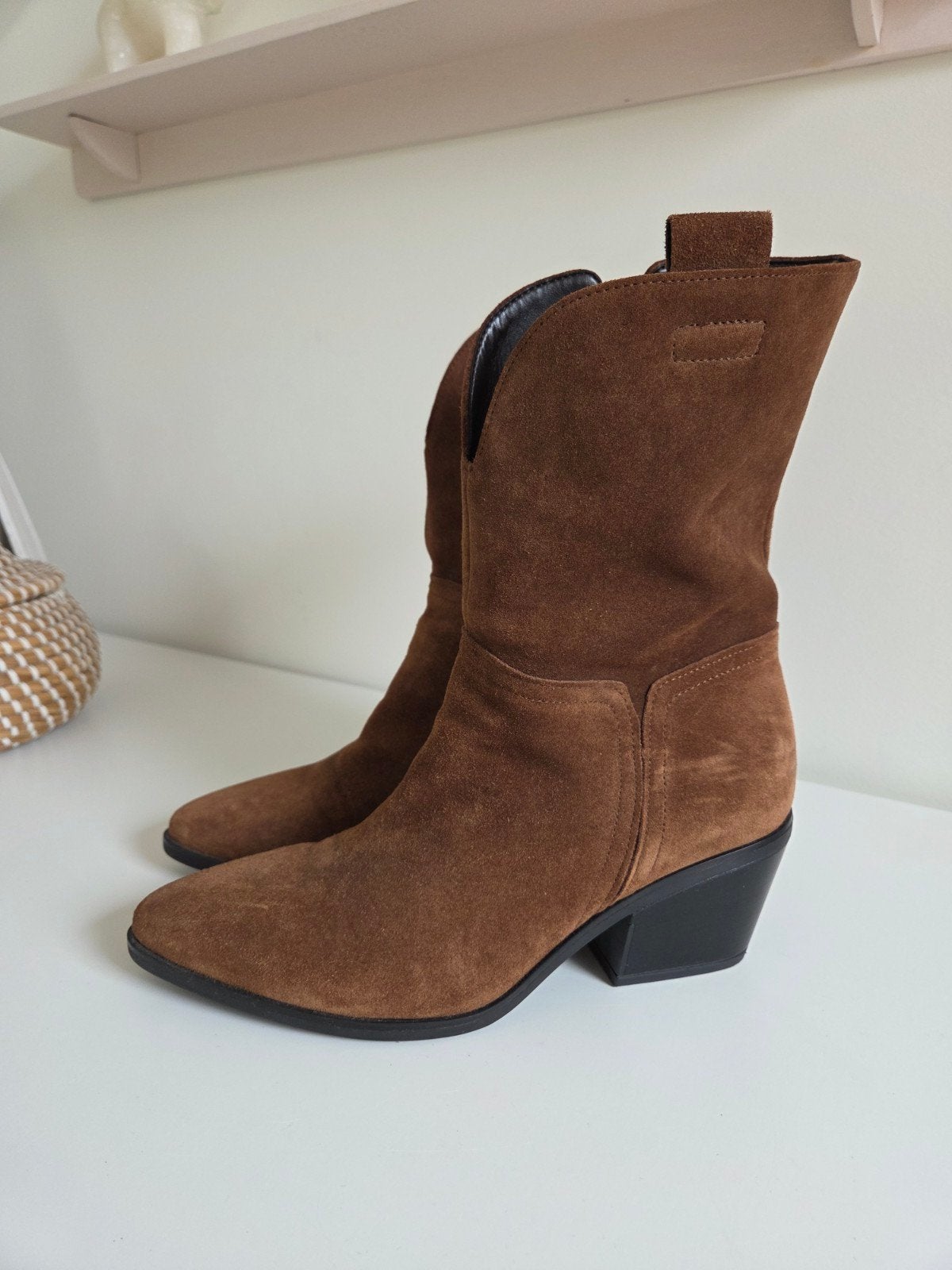 Gabor Suède Cowboy Laarzen Comfort G Size 40., Bruin, Lage of Enkellaarzen, Gabor, Ophalen of Verzenden