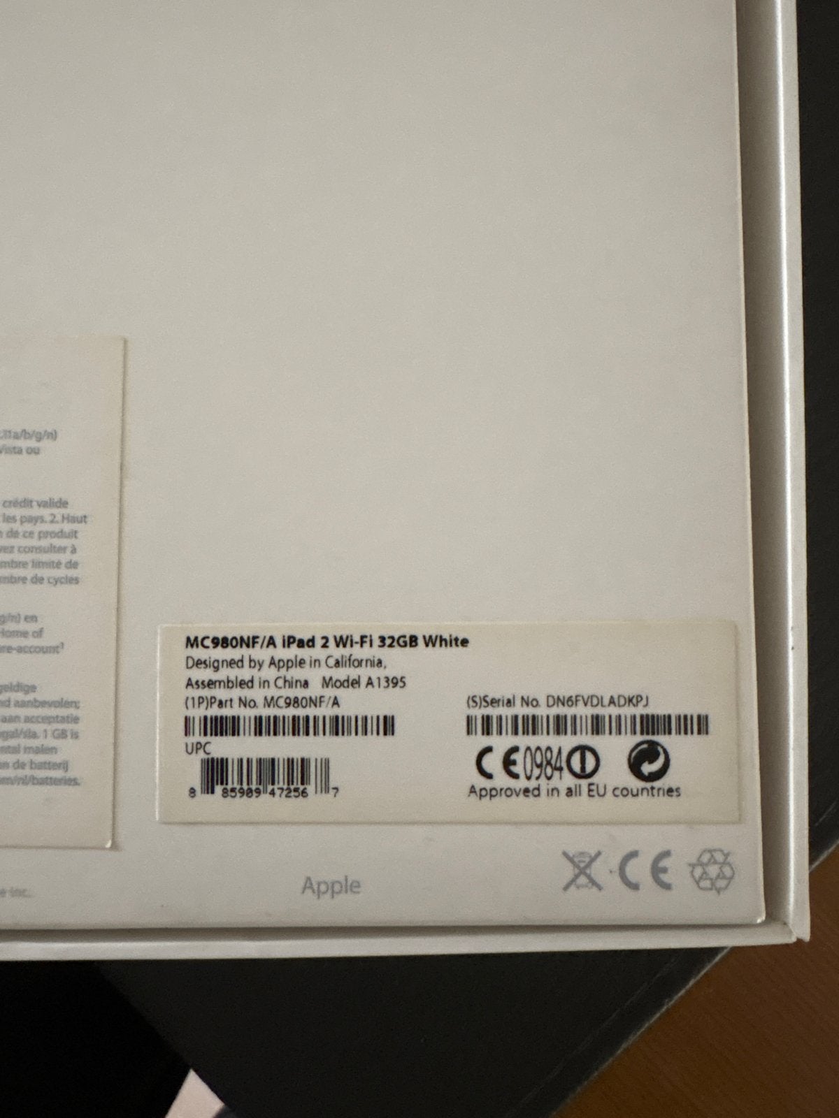 Apple iPad 2 Wi-Fi 32GB Wit (Model A1395), Gebruikt, 32 GB, Apple iPad, Wit