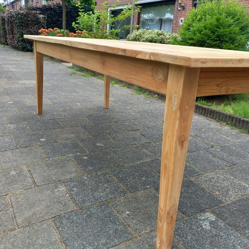Teak eettafel 240x100x 80,5 ONBEHANDELD, Huis en Inrichting, Tafels | Eettafels, Ophalen, Gebruikt, 100 tot 150 cm, Teakhout