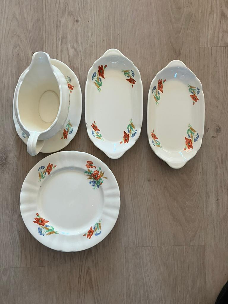 Societe Ceramique decor Klaproos 18 delen, Ophalen