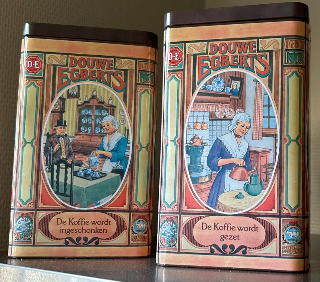 Bewaarblikken Douwe Egberts, Verzamelen, Blikken, Ophalen of Verzenden, Gebruikt, Koffie, Douwe Egberts