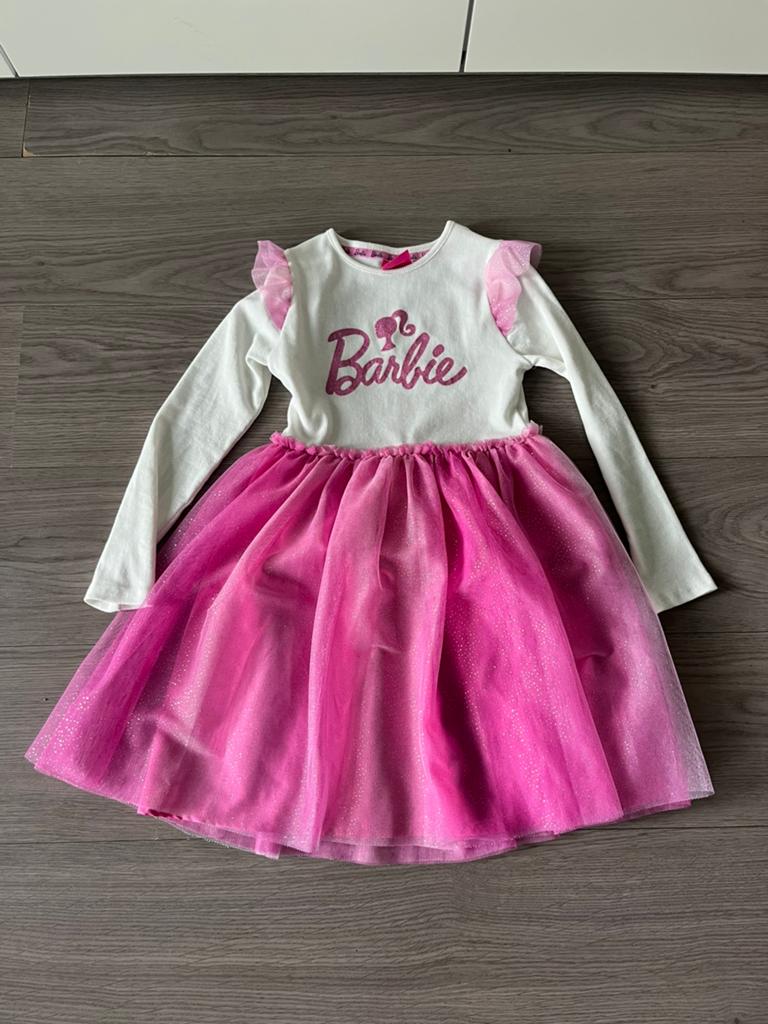 Barbie jurk maat 128, Ophalen of Verzenden, Zo goed als nieuw, Meisje, Jurk of Rok