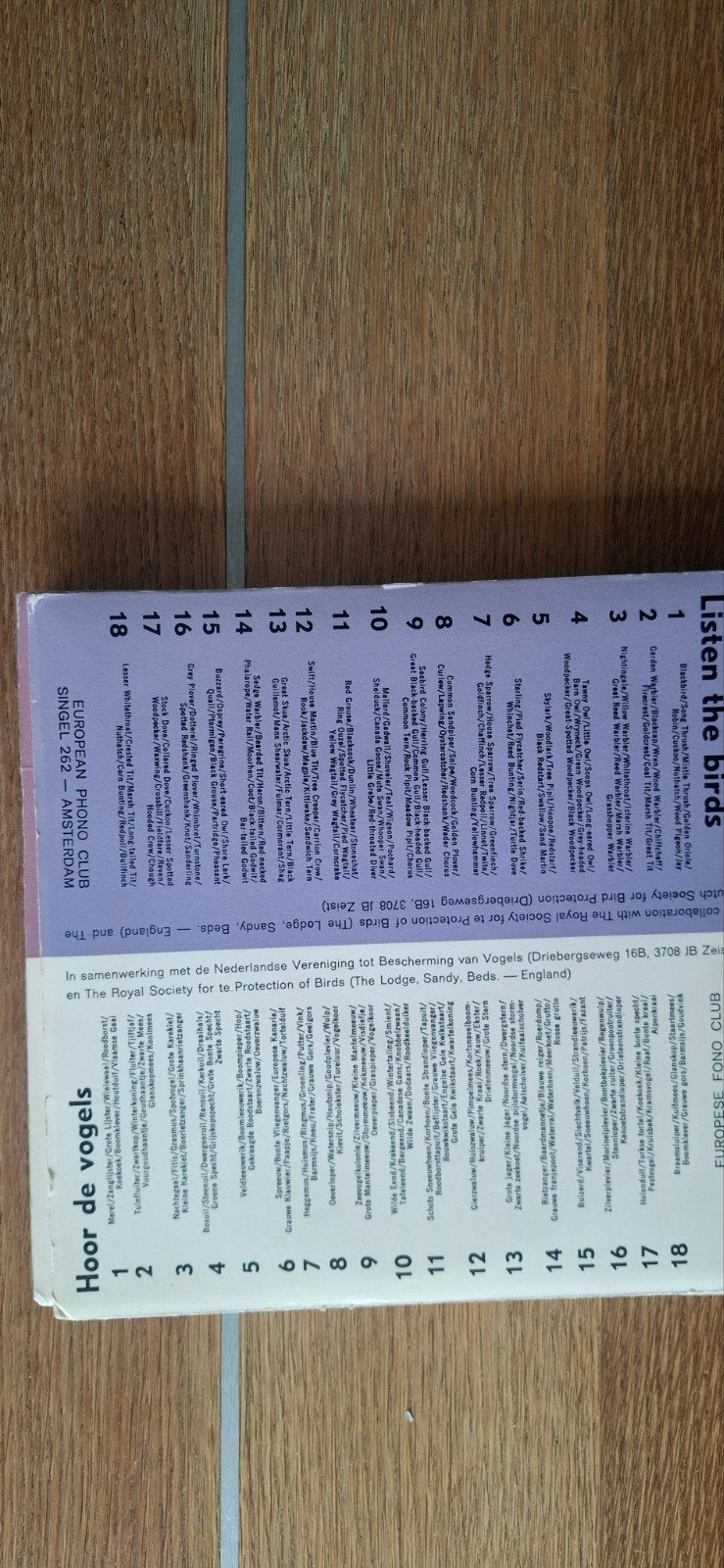 Serie Vogelgeluiden op plaat (excl. nr 3), Ophalen of Verzenden