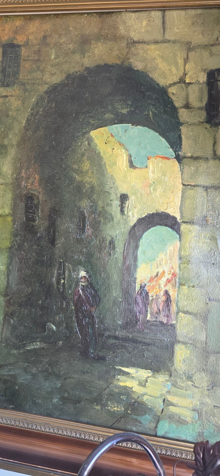 Armin Carl Hansen - Stadsgezicht met figuren, Ophalen of Verzenden