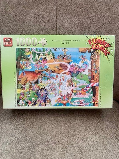 Puzzel (King Funny Comic) Rocky Mountains Wide 1.000 stukjes, Ophalen of Verzenden, 500 t/m 1500 stukjes, Zo goed als nieuw, Legpuzzel