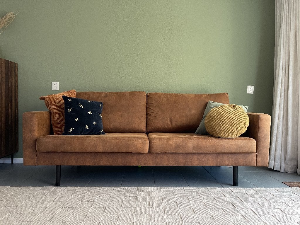 Bank 2,5-zits – cognac – in zeer goede staat, Huis en Inrichting, Ophalen, Driepersoons, 75 tot 100 cm, Zo goed als nieuw