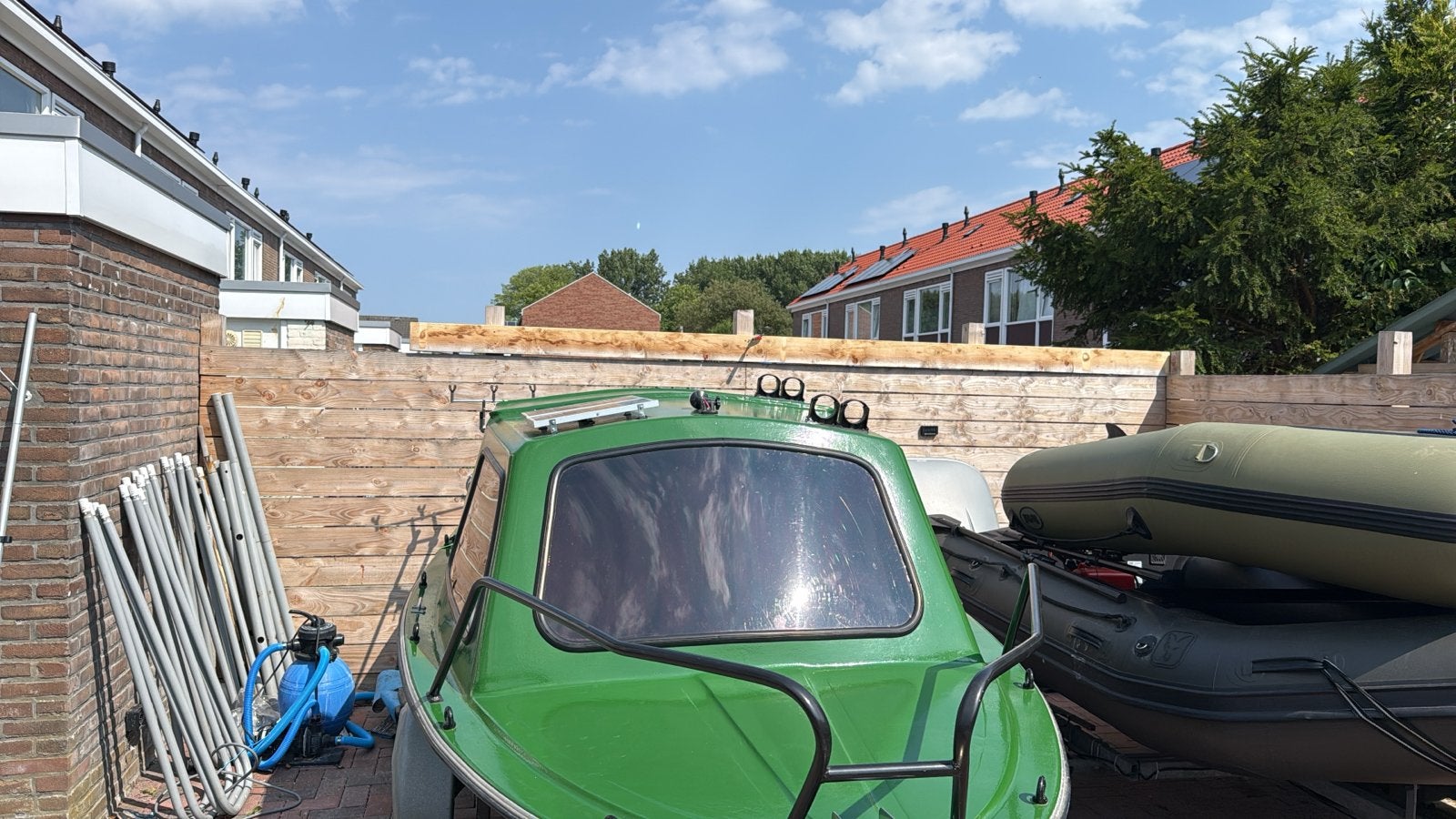 karperboot met Trailer en Zonnepanelen, Watersport en Boten, Kajuitboot, Ophalen, Gebruikt, Zonnepaneel