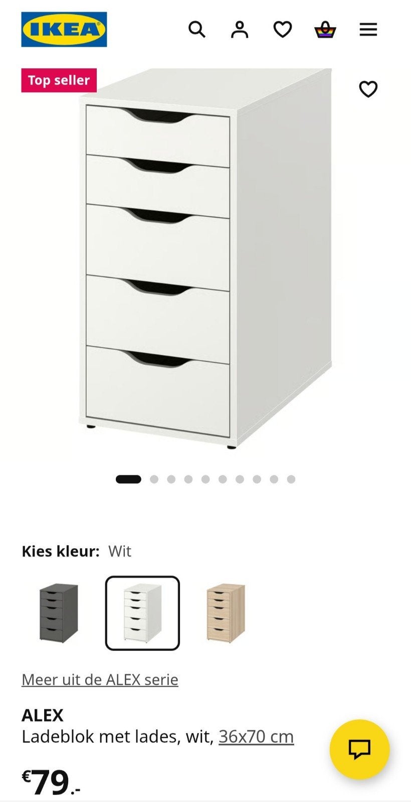 Ikea Alex Ladeblok, Ophalen, Minder dan 50 cm, 5 laden of meer, Zo goed als nieuw