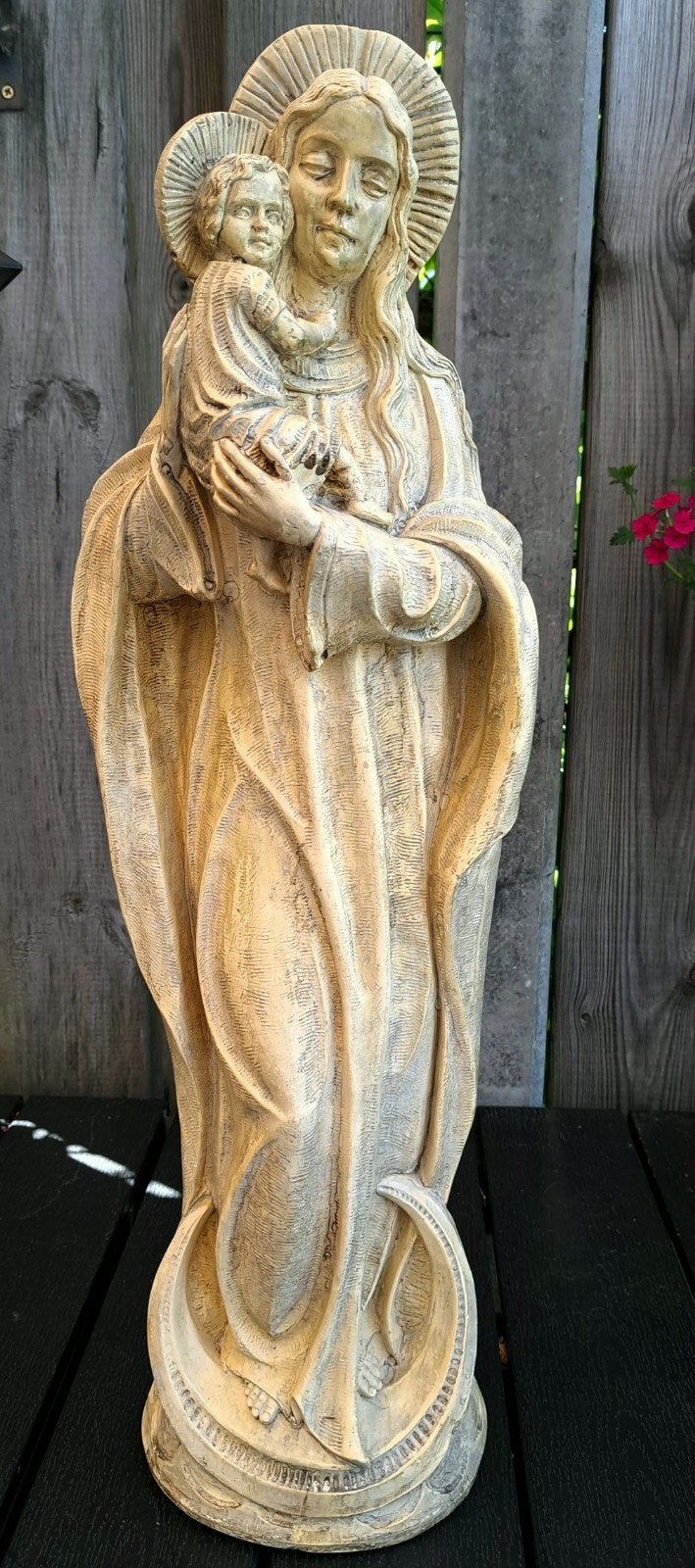 Beeld Maria met Kind - Religieus beeld, Ophalen, Handgemaakt, 50 - 100 cm, Steen of Keramiek