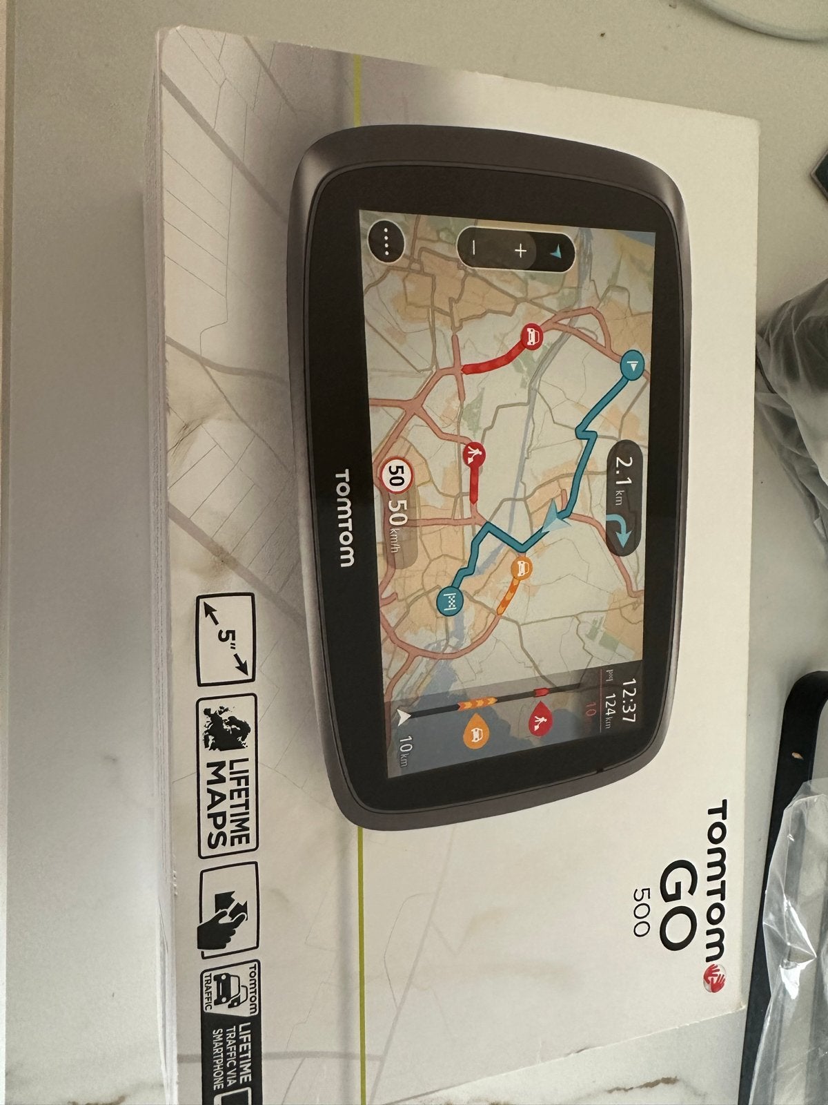 TomTom GO 500 Navigatiesysteem met Lifetime Maps, Ophalen of Verzenden, Zo goed als nieuw