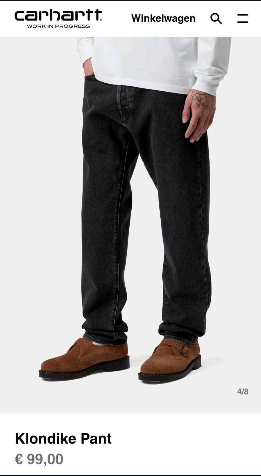 Carhartt WIP jeans Klondike 31x32 stone wash black als nieuw, Ophalen of Verzenden, Zo goed als nieuw