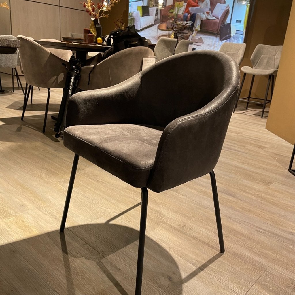 Bello Armstoel Microleder Antraciet - 4 stuks - Pronto Wonen, Huis en Inrichting, Stoelen, Niet ingevuld, Niet ingevuld, Niet ingevuld