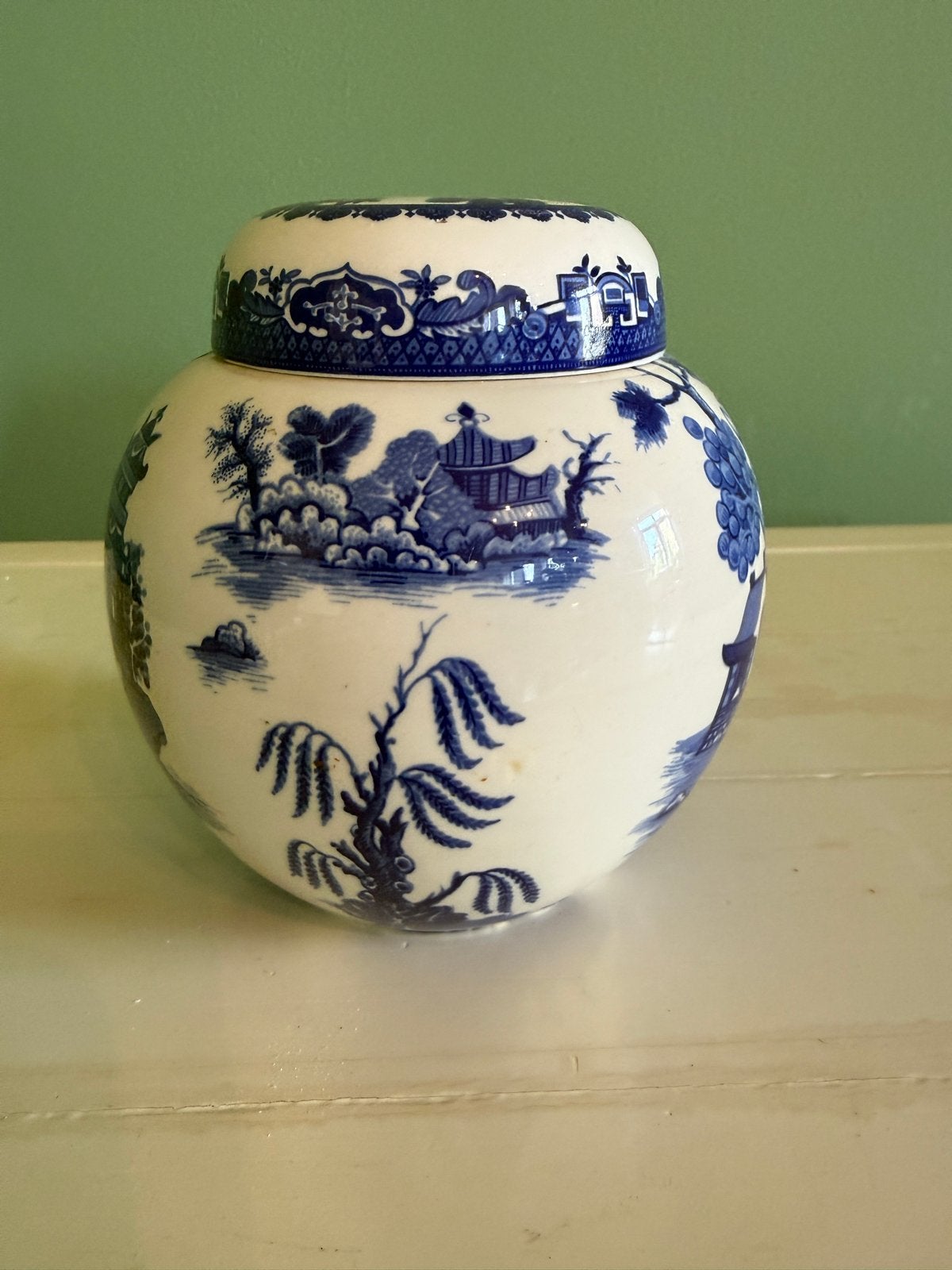 Royal Cauldon Bristol Ironstone "Willow" gemberpot, Ophalen