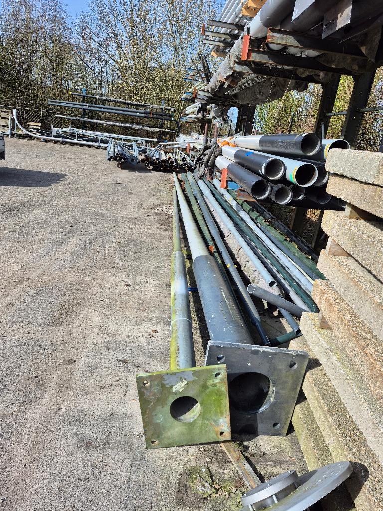 lichtmasten , lantaarnpalen met voetplaat 8m lph en 12m lph, Doe-het-zelf en Verbouw, Bouwverlichting, Ophalen of Verzenden, Zo goed als nieuw