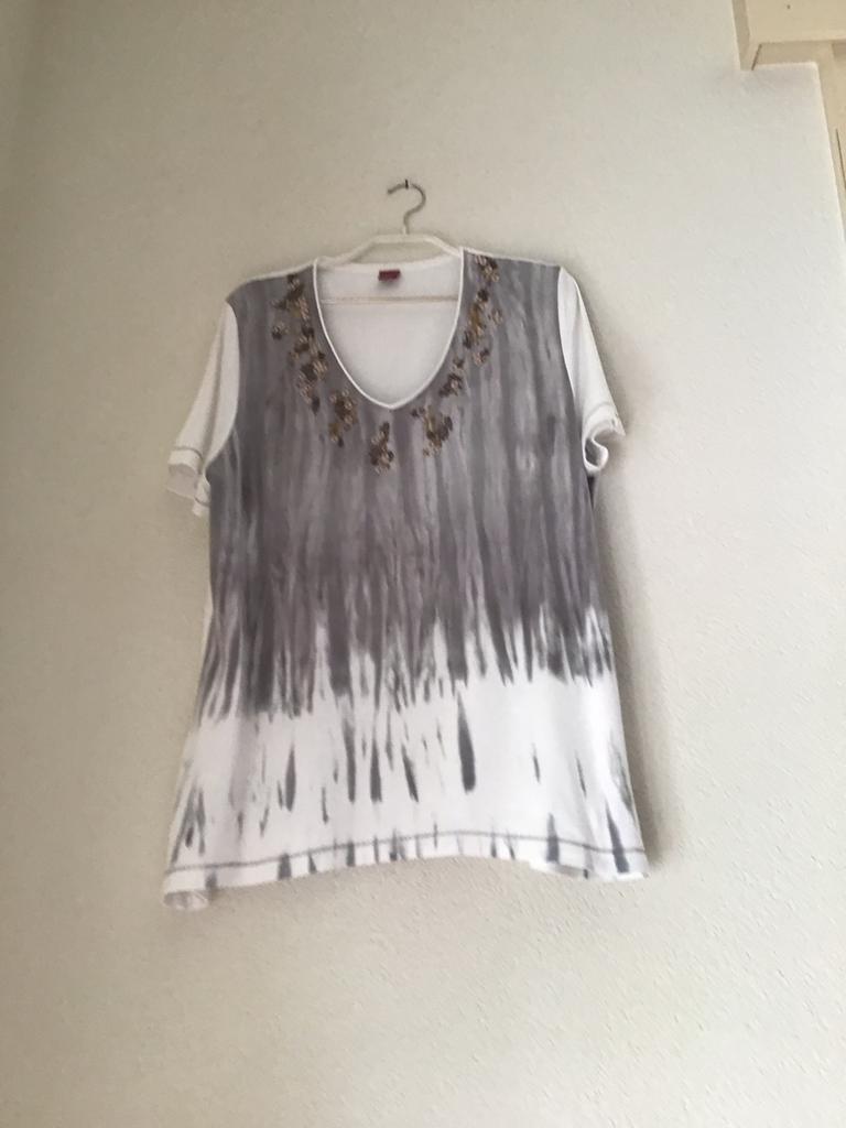Olsen Shirt wit/grijs maat 46, Overige kleuren, Maat 46/48 (XL) of groter, Ophalen of Verzenden, Zo goed als nieuw