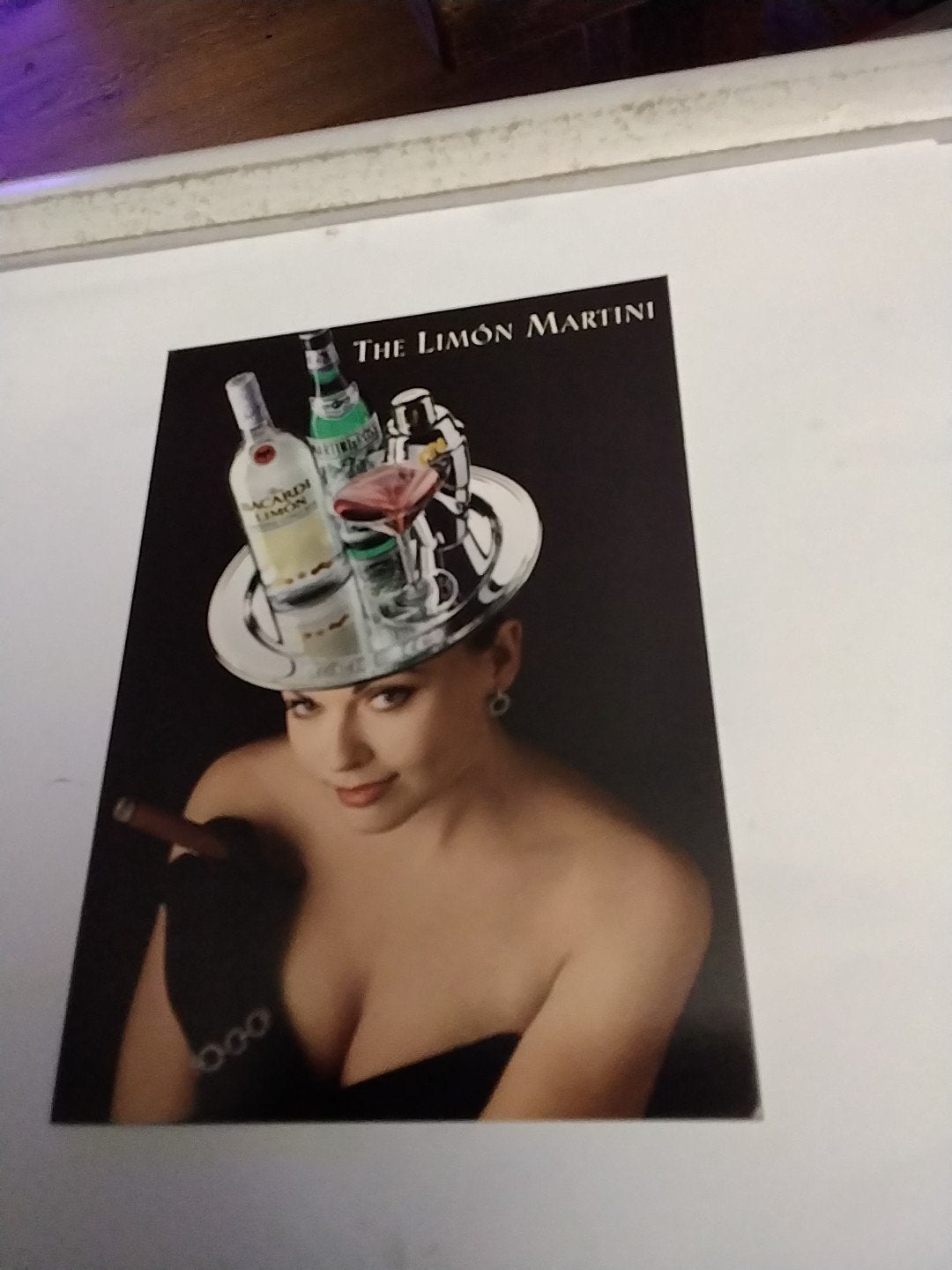 Bacardi Limón Martini Reclamekaart - Vintage Postkaart, Ophalen of Verzenden