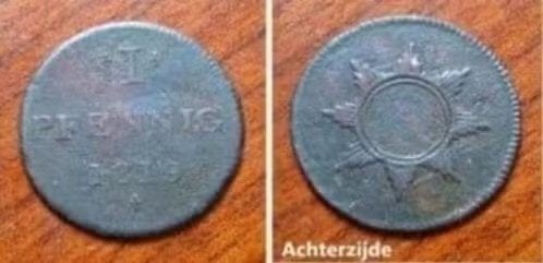 1 Jodenpfennig Frankfurt am Rhein, 1819, Verzenden, Duitsland, Losse munt