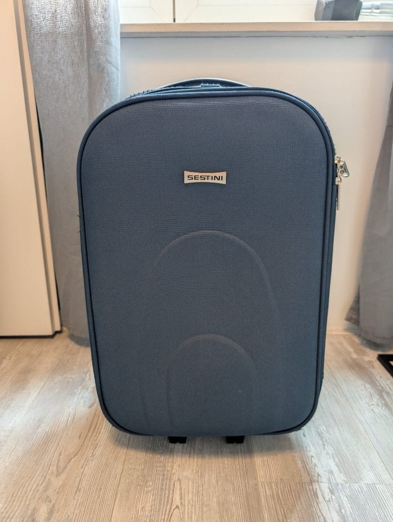 Blauwe cabin bagage koffer 50x30x18cm, Ophalen, Overige materialen, Wieltjes, 50 tot 60 cm