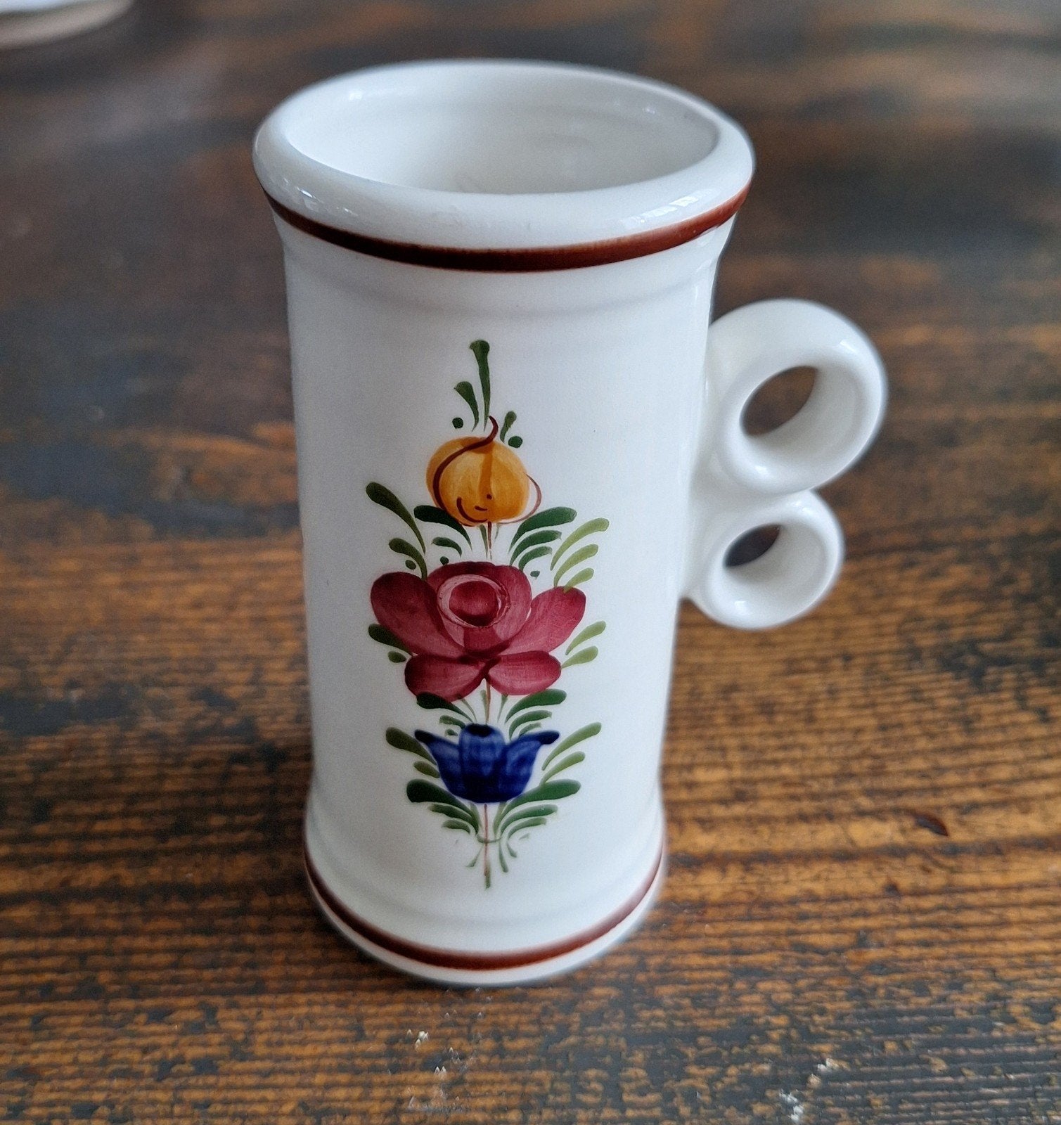 Wechsler Tirol Keramiek Vaasje/Mokje Handbeschilderd 10 cm, Antiek en Kunst, Ophalen of Verzenden