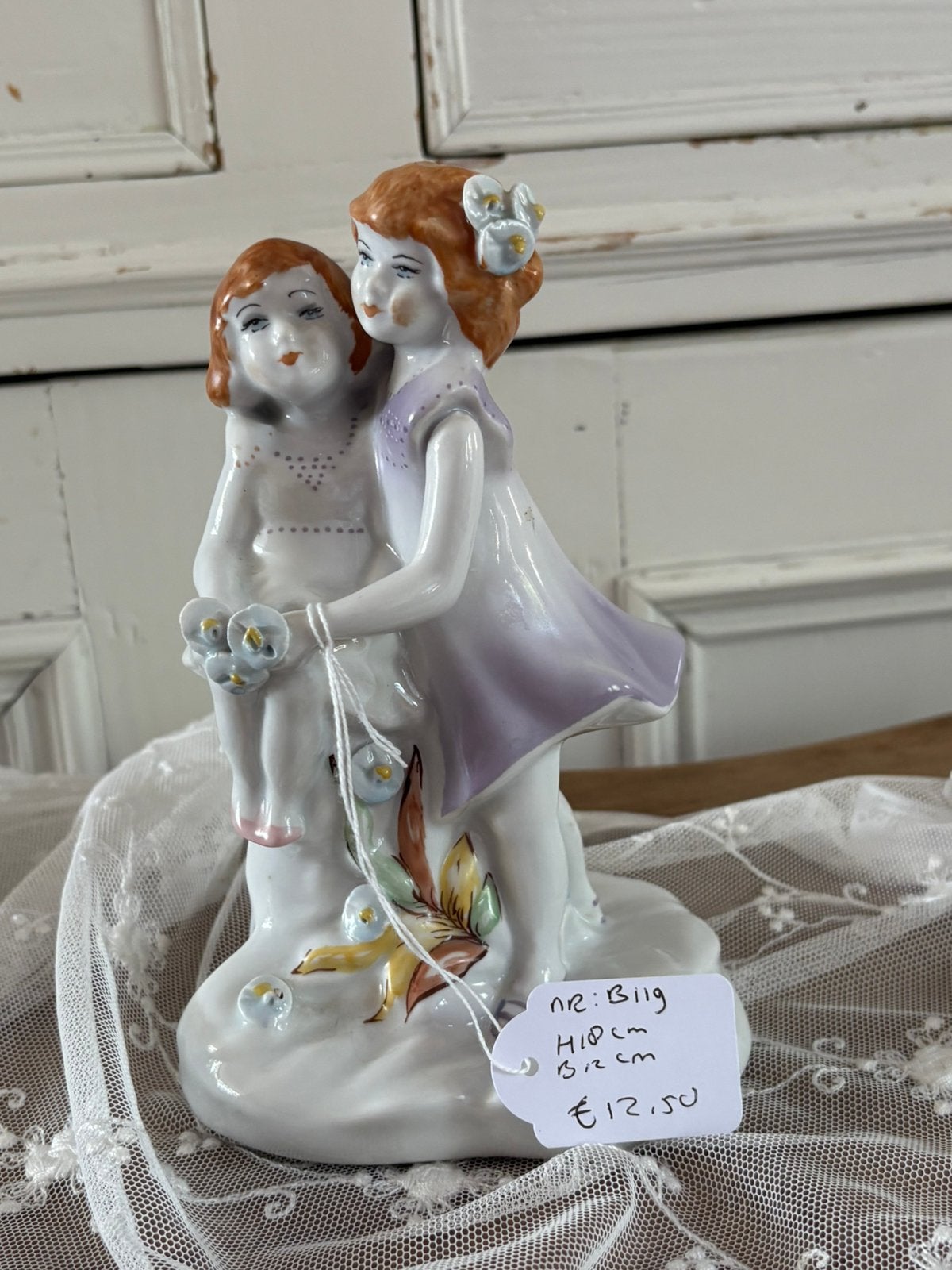 Brocante beeldje 2 meisjes, Ophalen of Verzenden