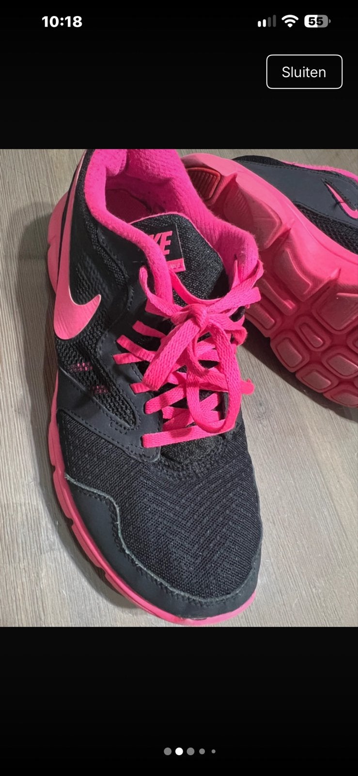 Nike Flex Experience RN 3 sneakers zwart/roze - Maat 38.5, Ophalen of Verzenden, Gedragen, Zwart, Sneakers of Gympen