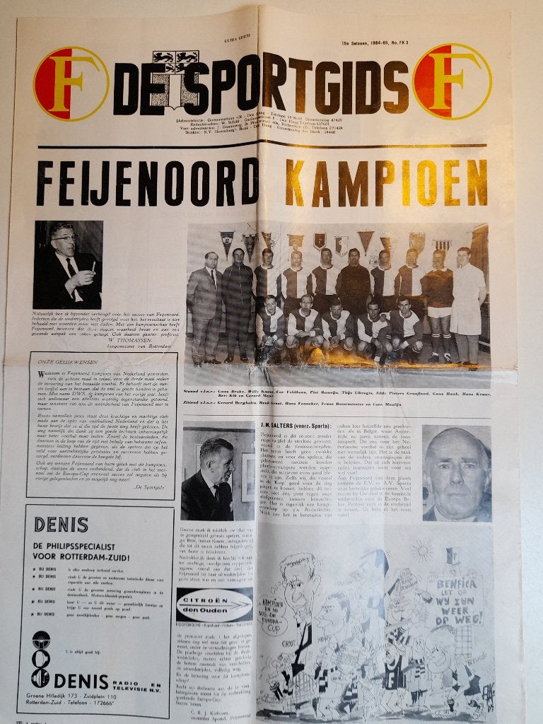 Zeldzame Feijenoord Sportgids 1965, Verzamelen, Ophalen of Verzenden, Zo goed als nieuw, Feyenoord, Boek of Tijdschrift